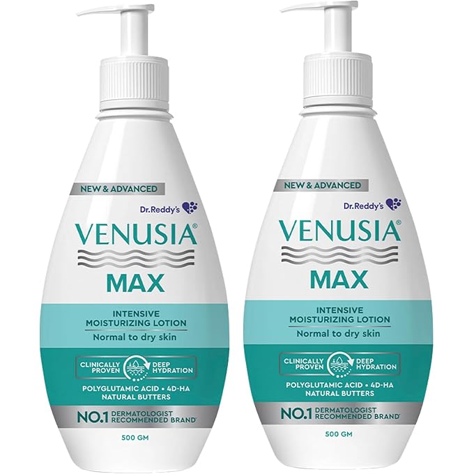 VENUSIA Dr Reddy's Max Intensive Moisturizing Lotion For Everyday Use, 500g (Pack of 2) - Image 1