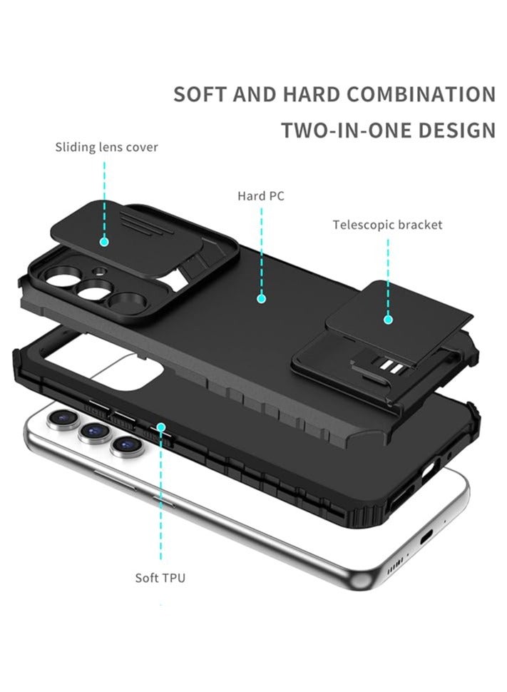غطاء TPU متين من البولي كربونات لهاتف Samsung Galaxy A24 Ultra مزود بحامل للكاميرا، جراب هاتف واقٍ مقاوم للصدمات - Image 2