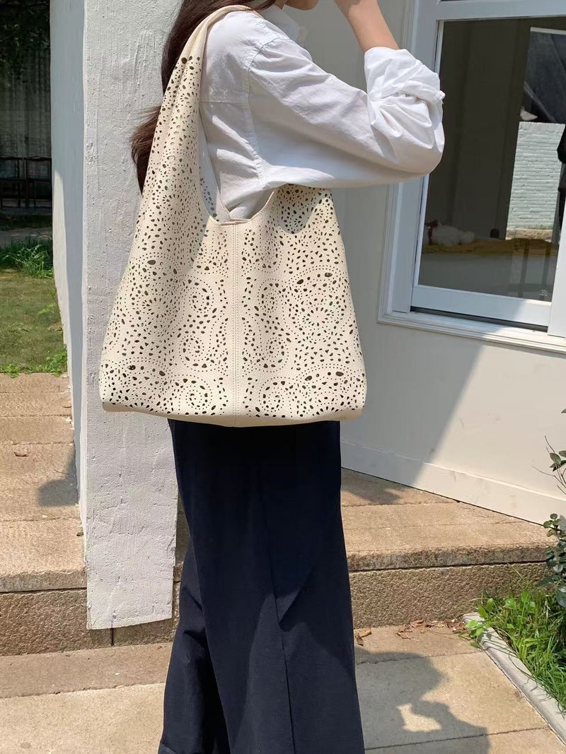 Women'S Multi-Fruit Bag Bohemian Style Large Capacity Hollow Tote Bag Women'S Arrival Fashionable All-Match Shoulder Bag - Image 2