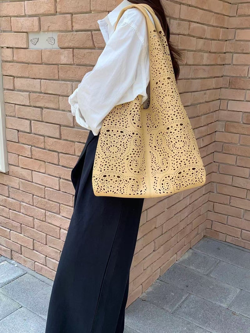 Women'S Multi-Fruit Bag Bohemian Style Large Capacity Hollow Tote Bag Women'S Arrival Fashionable All-Match Shoulder Bag - Image 4