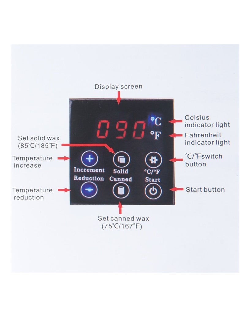 AROAQ مجموعة إزالة الشعر بشمع التدفئة، مجموعة إزالة الشعر المنزلية بدون ألم، سخان شمع بشاشة LCD ذكية تعمل باللمس، جهاز شمع كهربائي مع مجموعة حبوب صلبة، (بدلة سوداء) - Image 4