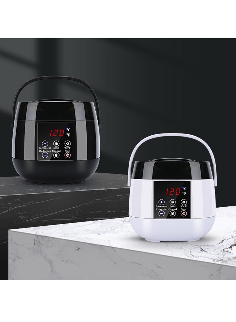 AROAQ مجموعة إزالة الشعر بشمع التدفئة، مجموعة إزالة الشعر المنزلية بدون ألم، سخان شمع بشاشة LCD ذكية تعمل باللمس، جهاز شمع كهربائي مع مجموعة حبوب صلبة، (بدلة سوداء) - Image 2