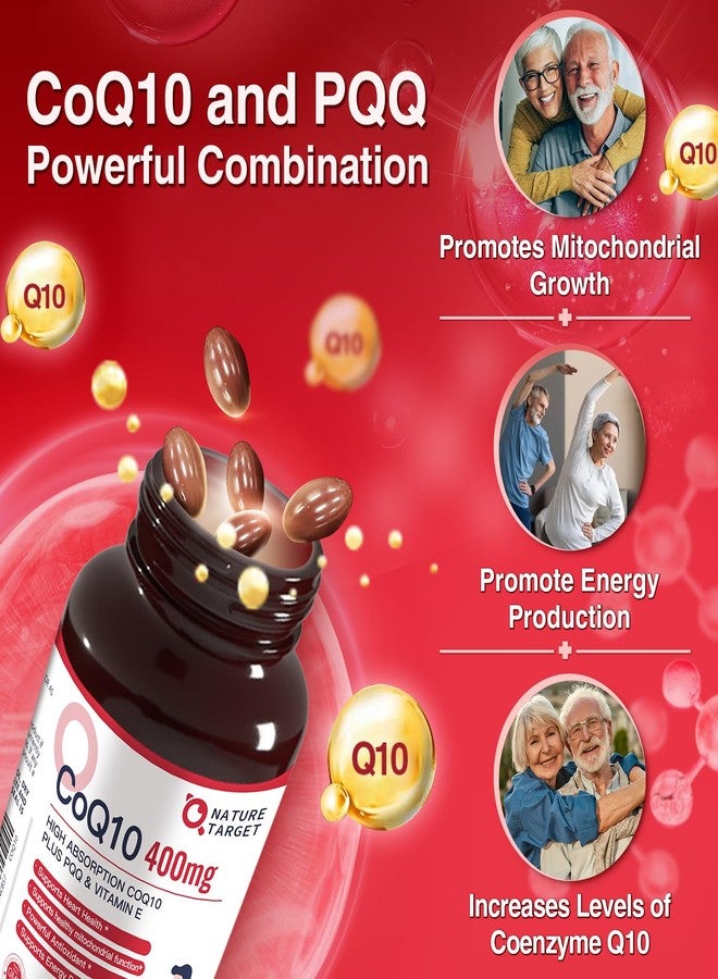 NATURE TARGET CoQ10-400mg Plus PQQ with Vitamin E & Organic Olive Oil - Coenzyme-Q10 with BioPerine - High Absorption Antioxidant-for-Heart-Health and Energy Production,120 Servings - Image 4
