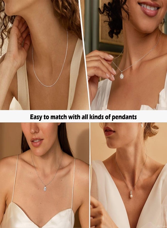 IEFWELL S925 Sterling Silver Chain Necklace for Women - 1.2 mm Cable Sterling Silver Chain, Dainty Italian Quality Sturdy hypoallergenic Necklace, 18 Inch Jewelry Gifts for Men Women - Image 4