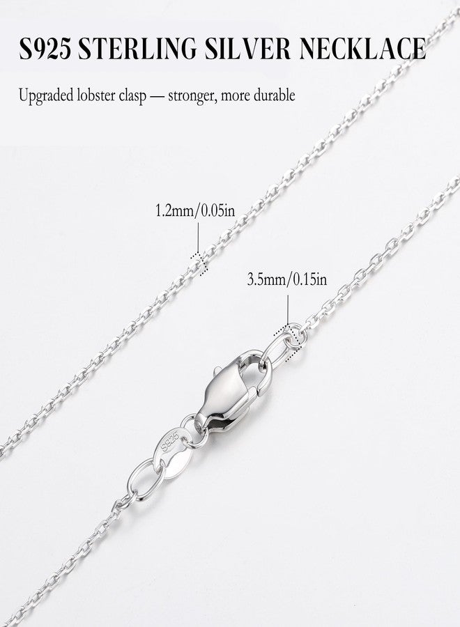 IEFWELL S925 Sterling Silver Chain Necklace for Women - 1.2 mm Cable Sterling Silver Chain, Dainty Italian Quality Sturdy hypoallergenic Necklace, 18 Inch Jewelry Gifts for Men Women - Image 2