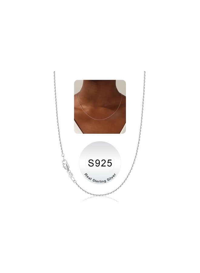 IEFWELL S925 Sterling Silver Chain Necklace for Women - 1.2 mm Cable Sterling Silver Chain, Dainty Italian Quality Sturdy hypoallergenic Necklace, 18 Inch Jewelry Gifts for Men Women - Image 1