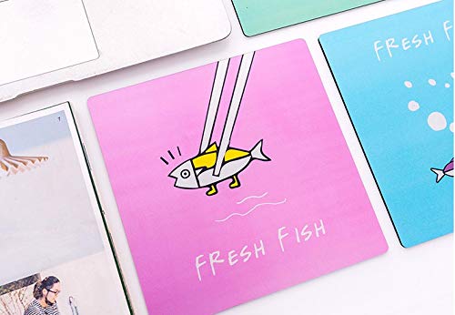 BeFunky Gaming Mouse Pad Vintage Funky Animated Non-Slip Rubber (21X21 cm) (Fish Blue) - Image 3