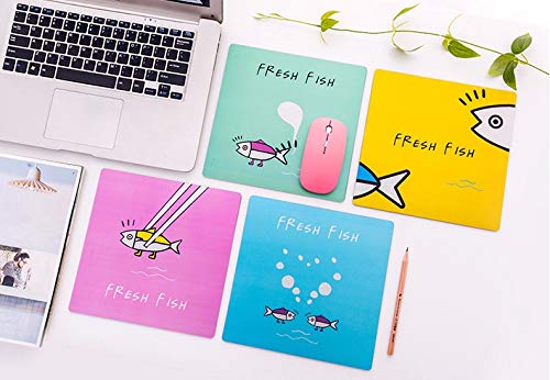 BeFunky Gaming Mouse Pad Vintage Funky Animated Non-Slip Rubber (21X21 cm) (Fish Blue) - Image 2