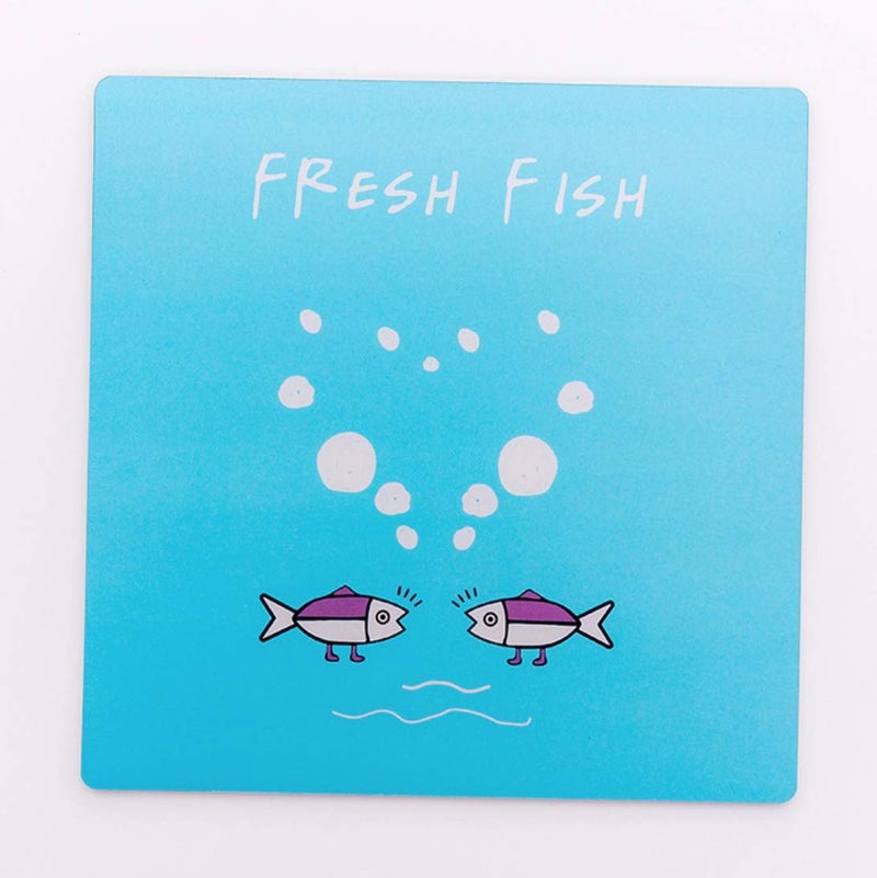 BeFunky Gaming Mouse Pad Vintage Funky Animated Non-Slip Rubber (21X21 cm) (Fish Blue) - Image 1