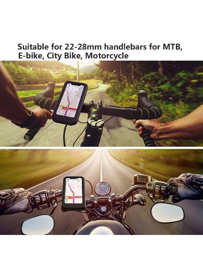 haleemy Cycle Phone Holder Waterproof,Motorcycle Handlebar Mount,Mountain Bicycle Cellphone Clamp，Scooter Phone Clip Freely Adjustable  - Image 3