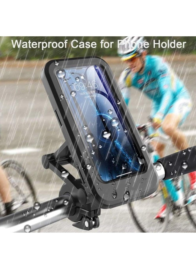 haleemy Cycle Phone Holder Waterproof,Motorcycle Handlebar Mount,Mountain Bicycle Cellphone Clamp，Scooter Phone Clip Freely Adjustable  - Image 2