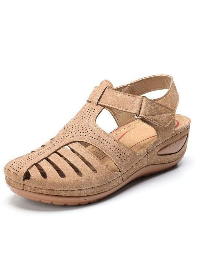 Women's Large Size Closed-toe Sandals, New Summer Style Clogs, Thick-soled Round-toe Wedge Octopus Sandals