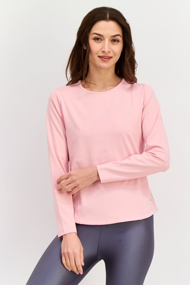 SKECHERS سويت شيرت رياضي نسائي بأكمام طويلة، بلش - Image 1