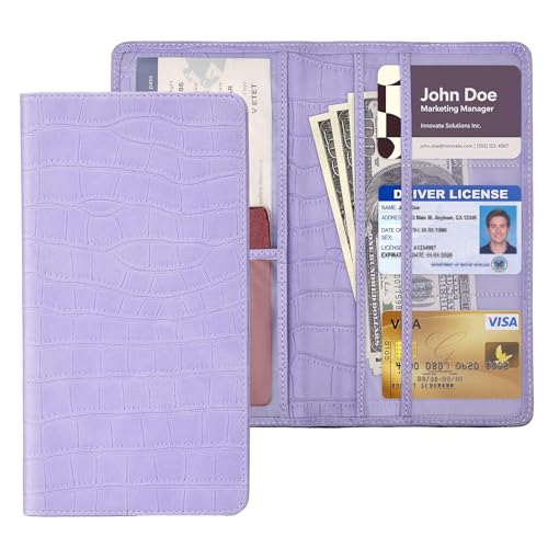 Peisicne Car Registration and Insurance Holder Purple Vehicle Glove Box Car Organizer with Magnetic Closure for Documents Cards License Car Organization 1 Pack - Image 1