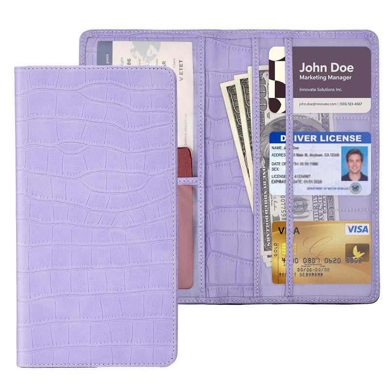 Peisicne Car Registration and Insurance Holder Purple Vehicle Glove Box Car Organizer with Magnetic Closure for Documents Cards License Car Organization 1 Pack - Image 3