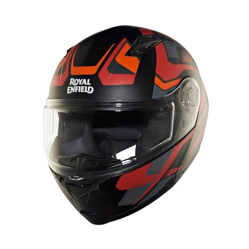Royal Enfield خوذة ركوب متعددة الأشعة مودولار لايت وينغ معتمدة من ISI من رويال إنفيلد ميتورانج (L) 60 سم - مصنوعة من مادة حرارية عالية التأثير وطبقة داخلية من EPS عالية الكثافة لحماية وتأثير فائقين وديمومة عالية. - Image 1