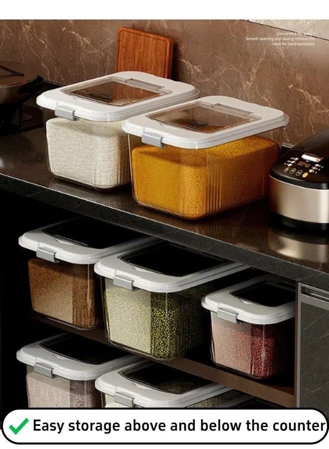 Reelyo Rice Bucket Rice Dispenser Cereal Dry Food Storage Containers with Measuring Cup, BPA-Free Household for Kitchen Pantry Organization （M/L/XL）  - Image 3