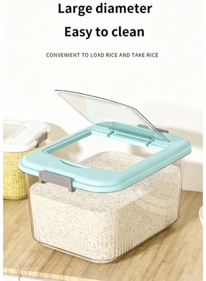Reelyo Sealed Rice Bucket with Measuring Cup, 8/13/18KG Clear Food Dispenser Rice Container, Transparent Storage Container for Cereal, Cereal Dry Food Storage Containers, Moisture-Proof Rice Storage Bucket, BPA-Free Household Rice Holder Bin Large Capacity Grain Container for Flour, Sugar, Oatmeal, Soybean, Cereals Kitchen Pantry Organization and Storage - Image 4