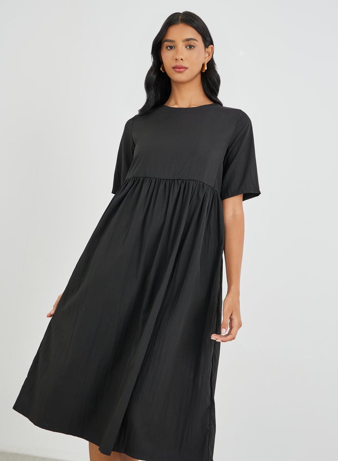 تايك تو فستان ميدي - بأكمام قصيرة ورقبة مستديرة - Image 2