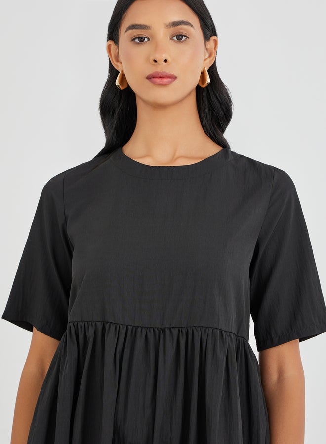 تايك تو فستان ميدي - بأكمام قصيرة ورقبة مستديرة - Image 3