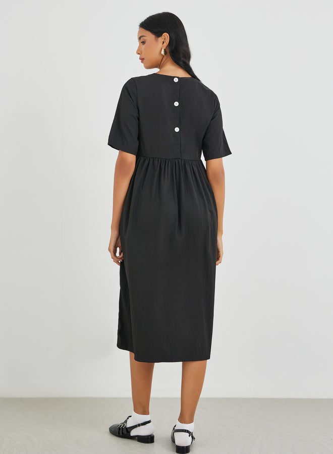 تايك تو فستان ميدي - بأكمام قصيرة ورقبة مستديرة - Image 4