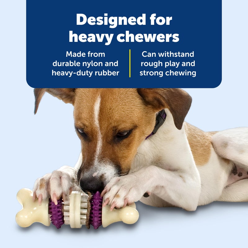 PetSafe Busy Buddy Bristle Bone Dog Chew Toy - Promotes Dental Health - Durable Nylon & Rubber - Treat Dispensing Design - Interactive Play - Refillable Treat Rings Included - Image 4