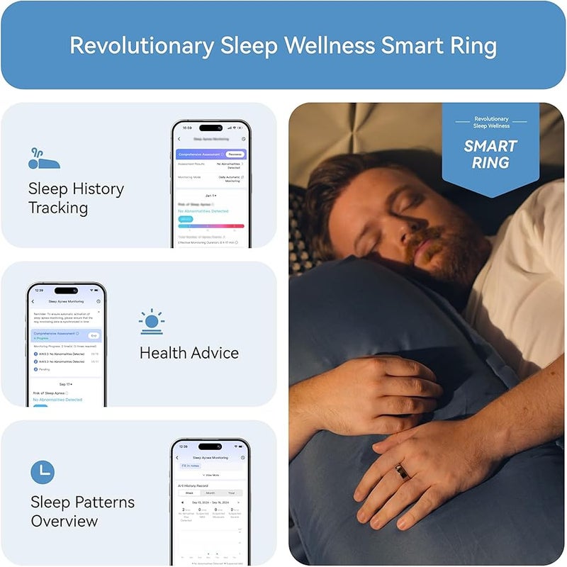 RingConn Gen 2, World’s First Smart Ring with Sleep Apnea Monitoring, No APP Subscription, 12-Day Battery Life, Stress/Heart Rate/Women's Health Tracker, Android & iOS Compatible (Gold, Size 8) - Image 4