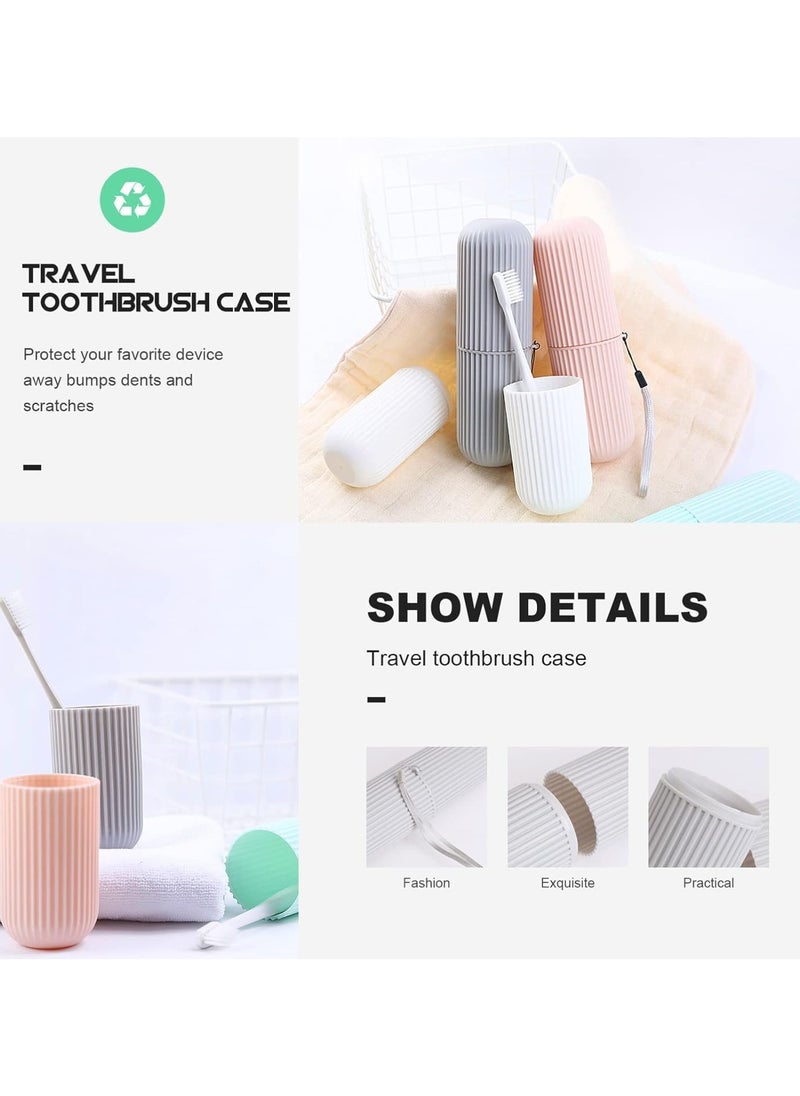LIMITLESS Travel Toothbrush Holder Case Set Kids Women Men Travel Container Toothbrush Holders With Picking Sling Gargle Cup Toothbrush Protector Storage Traveling Camping Business Trip (Dark Green)  - Image 3