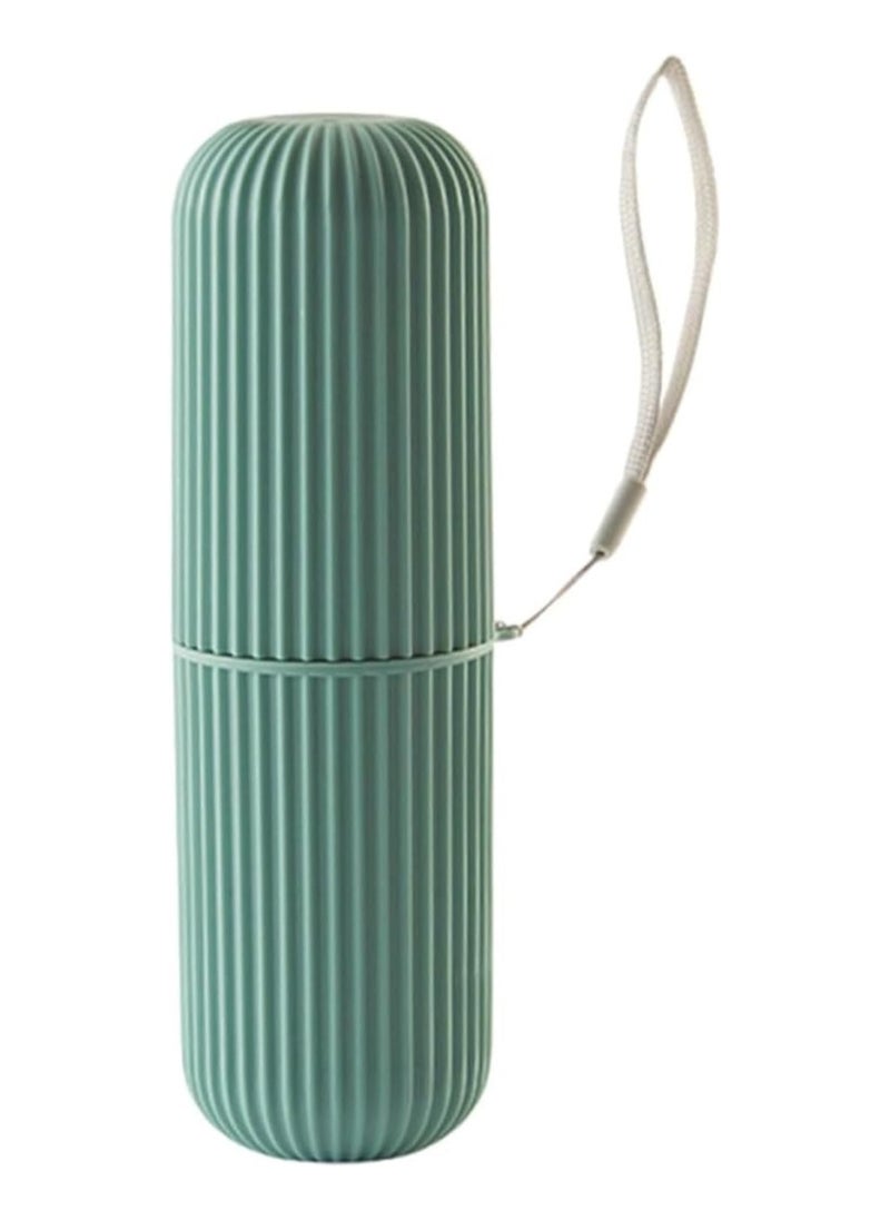 LIMITLESS Travel Toothbrush Holder Case Set Kids Women Men Travel Container Toothbrush Holders With Picking Sling Gargle Cup Toothbrush Protector Storage Traveling Camping Business Trip (Dark Green)  - Image 1