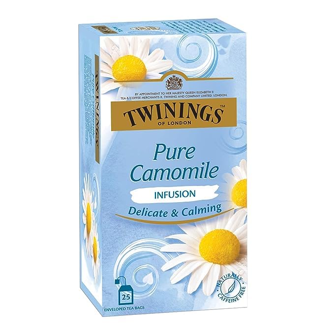 Twinings Pure Green & Pure Camomile Tea, Green & Herbal Infusion Two Tea Combo Pack, Caffeine Free Herbal Tea for Anxiety & Stress Relief, Sugar-Free, 25 Teabags Each - Image 4