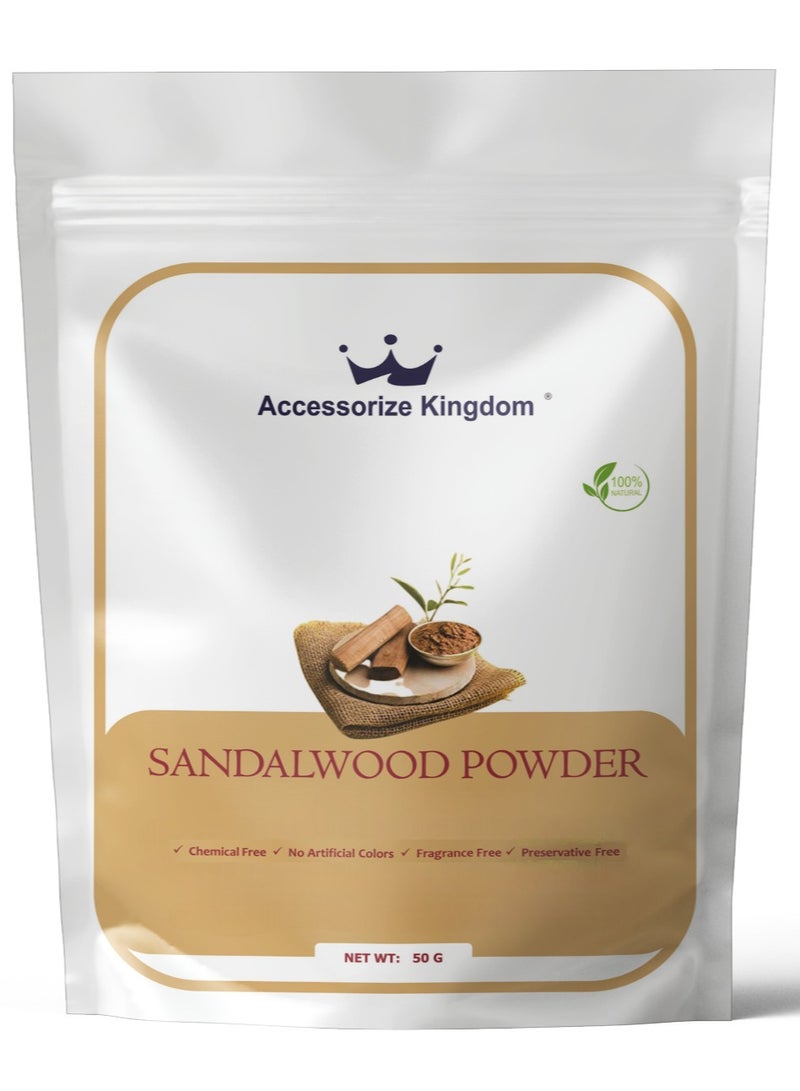 Accessorize Kingdom Sandalwood Powder (50gm) – 100% Natural | Suitable for All Skin Types | Soothes Inflammation, Treats Blemishes & Promotes Clear, Radiant Skin - Image 1