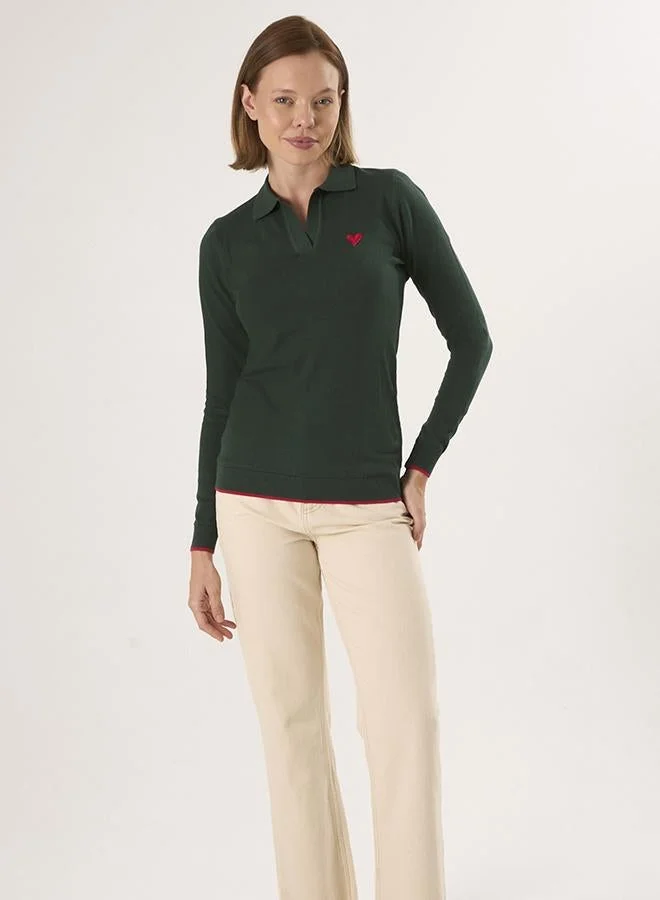 Polo Neck Knitted Pullover