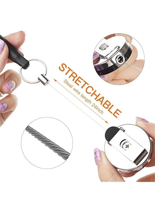 Generic - 4 Pieces Heavy Duty Retractable Pull Pen Pencil Holder,Ideal Grip for Markers and Carpenter Pencils,Elastic Silicone Pencil Holder for Carpenters, Nurses, Waitresses, Construction Workers - Image 1