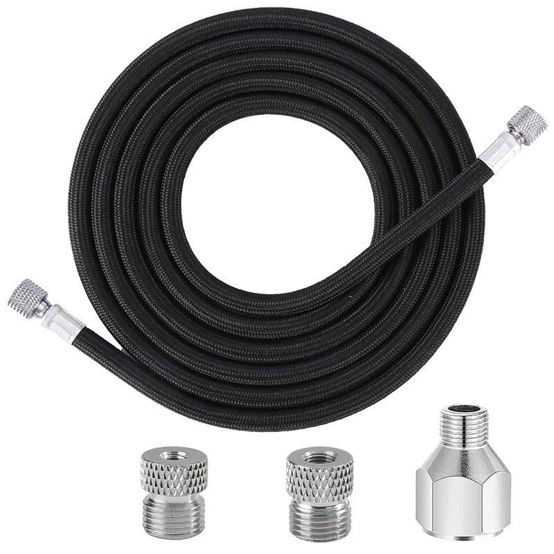 Badger Paasche Iwata Master Airbrush Compatible Nylon Braided Air Hose 18m6ft 18BSP 18 14 Adaptor Kit with Male Female Hose Connection