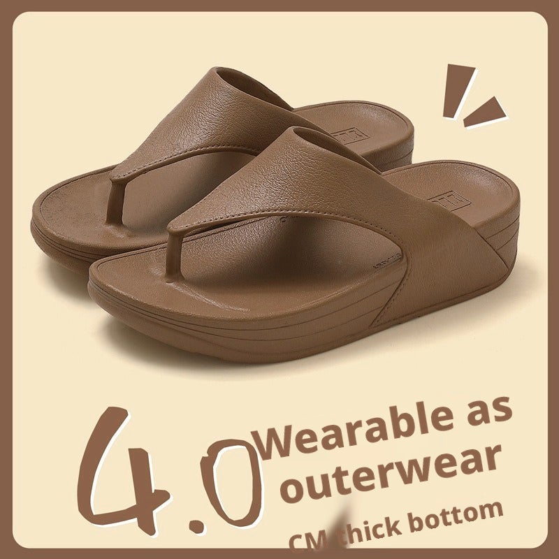 Women's Wedge Flip Flops - Thick Sole, Breathable & Anti-slip - Image 2