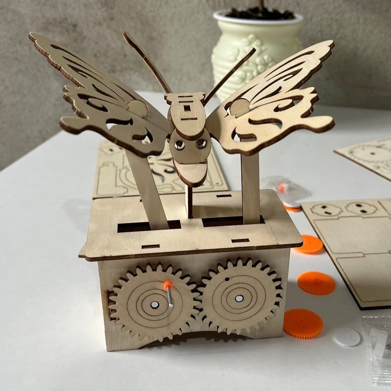 Bionic Butterfly Building Kit STEM Toy 3D Wooden Puzzle Science Craft Gift For Kids - Image 5