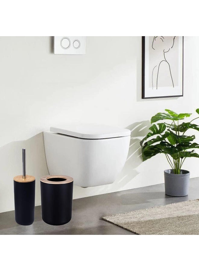 6-Piece Bathroom Accessory Set Bathroom Accessory Set Includes Toilet Brush, Soap Dispenser, Waste Bin, Toothbrush Holder, Soap Dispenser, and Cup - Image 4
