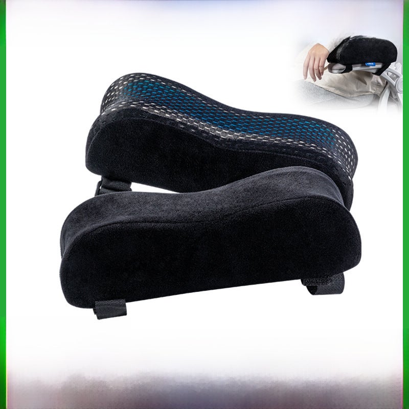 Office Armrest Pillow E-Sports Game Chair Booster Pad Sponge Gel Armrest Cover Memory Foam Armrest Pad Cross-Border(Upgraded Gel Black, 25*10 * 7cm) - Image 2