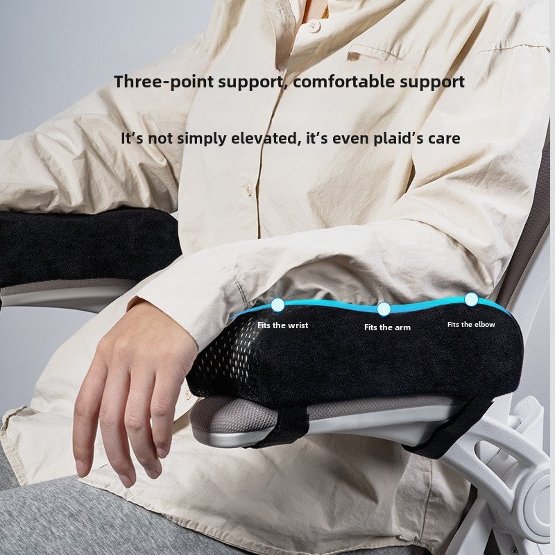 Office Armrest Pillow E-Sports Game Chair Booster Pad Sponge Gel Armrest Cover Memory Foam Armrest Pad Cross-Border(Upgraded Gel Black, 25*10 * 7cm) - Image 3