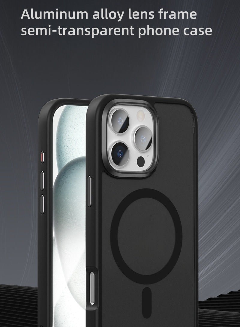 Magnetic Case for iPhone 16 Promax Compatible with MagSafe, Translucent Matte Back Slim Shockproof Phone Cover (Black)  - Image 4
