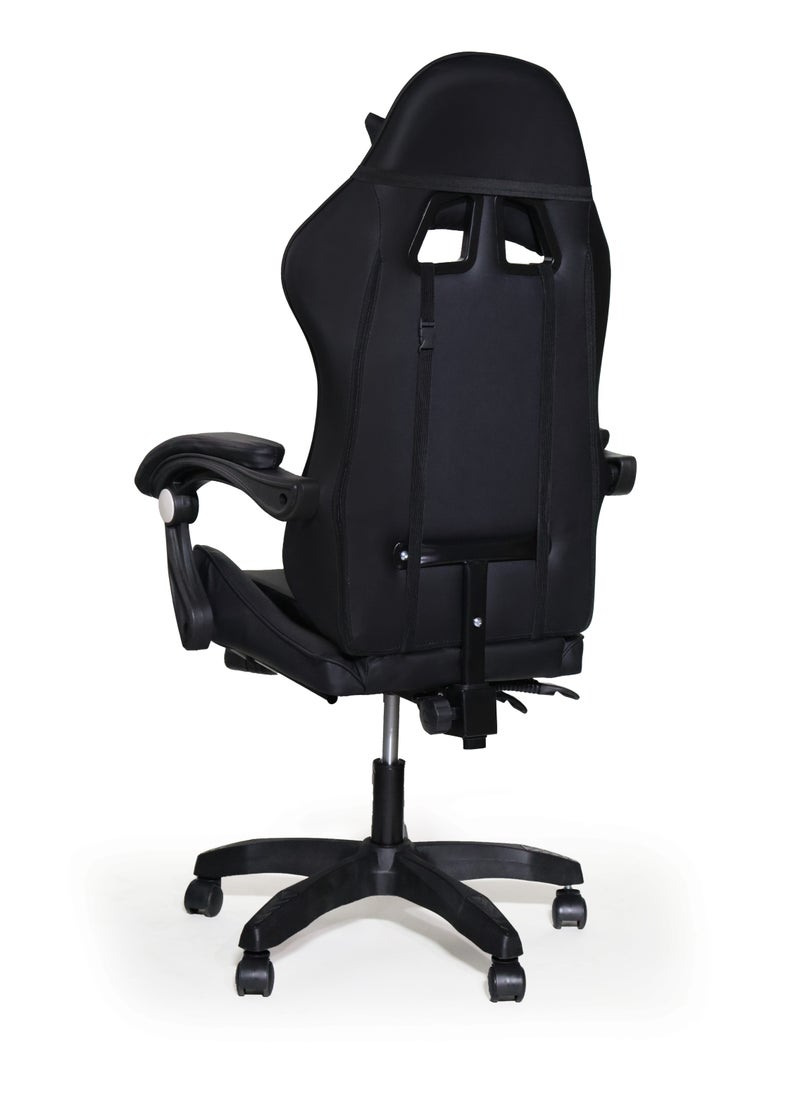 KASINDA - A swivel leather gaming and video gaming chair with a backrest and lumbar support - Image 1