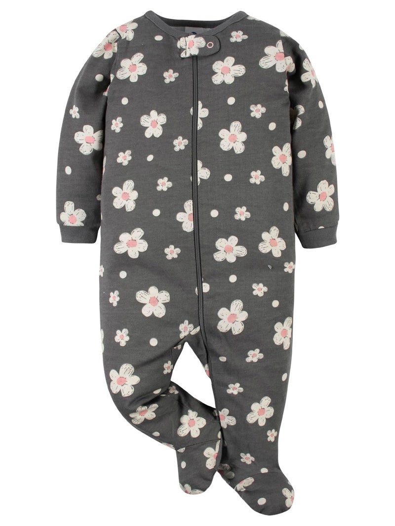 Gerber Baby Girls 4 Pack 'N Play Footie And Toddler Sleepers, Leopard Pink, 6-9 Months US - Image 5