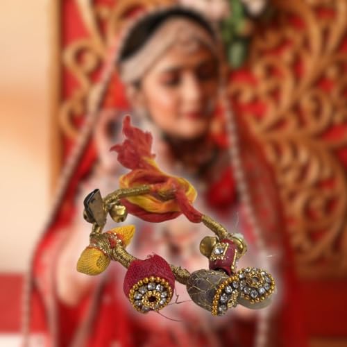 HALDI MEHENDI SHAADI خواتم هالدي مهنيدي شادي دورا/كاجنا/كجنّا دوري خيط للحماية للعروس والعريس في حفلات الزفاف الماروارية والماراثية والغوجاراتية والشمالية الهندية - Image 2