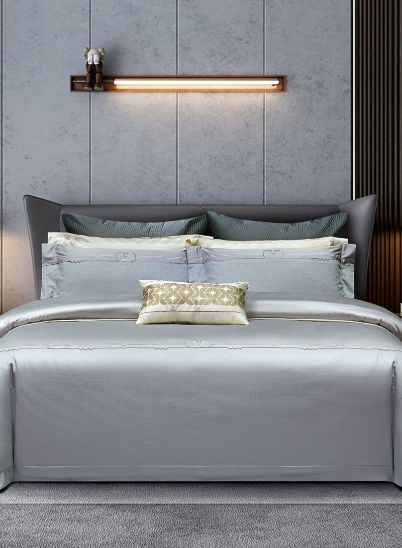 100s Light Luxury Embroidery Kana Grey 200 * 230cm Bed Set of Four Pieces  - Image 1