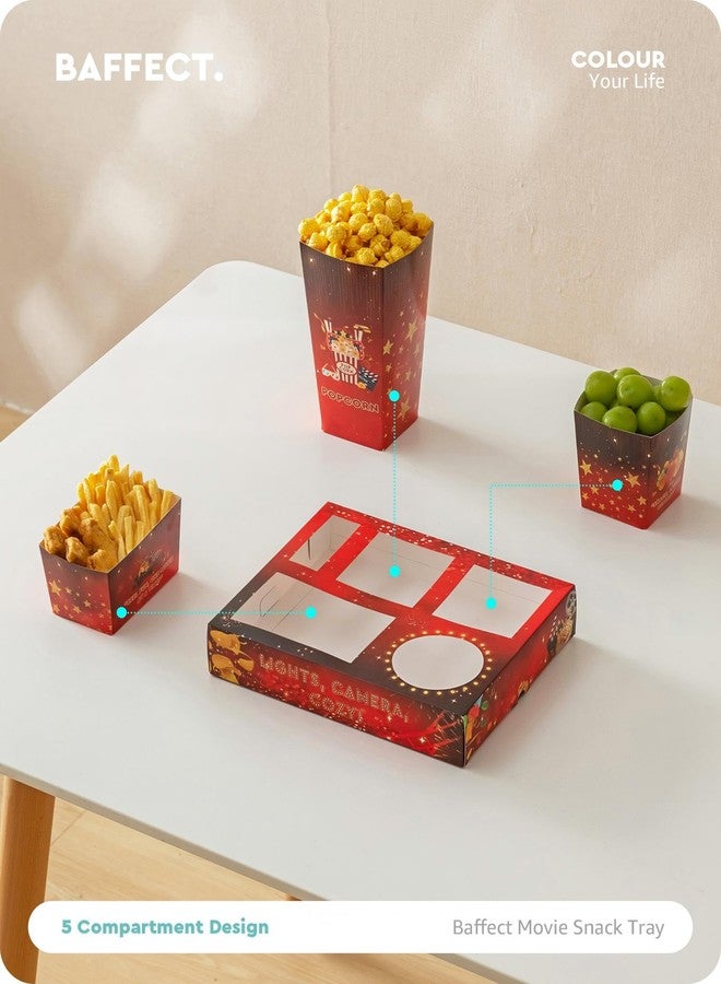 Baffect Movie Night Snack Trays 100pcs Include 20 Movie Night Trays, 20 Popcorn Boxes, 20 Salad Bowls, 20 Nacho Bowls, 20 Movie Party Invitations, Outdoor Movie Night Supplies For Nacho Bar - Image 3