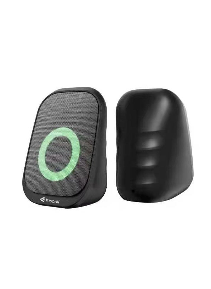 Kisonli - KISONLI X7 USB + AUX 3.5MM Speaker RGB Speaker for Computer, LAPTOP 3 WATT PER SPEAKER  WITH MODERN ERGONOMIC DESIGN PERFECT FOR YOUR COMPUTER  SETUP - Image 1