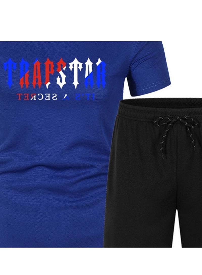 2PCS Summer Men's Short Sleeve T-Shirt Shorts Casual Two-piece Suit T-Shirt - Image 3