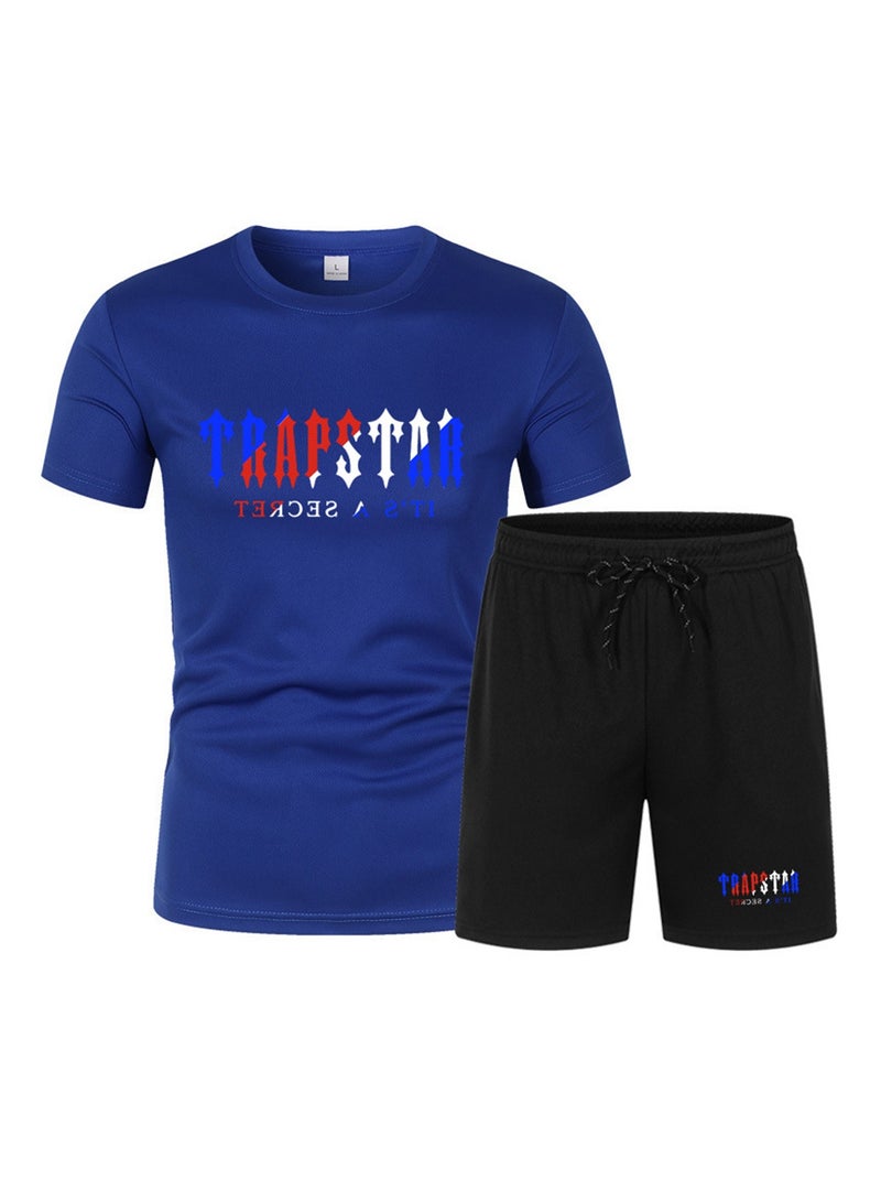 2PCS Summer Men's Short Sleeve T-Shirt Shorts Casual Two-piece Suit T-Shirt - Image 1
