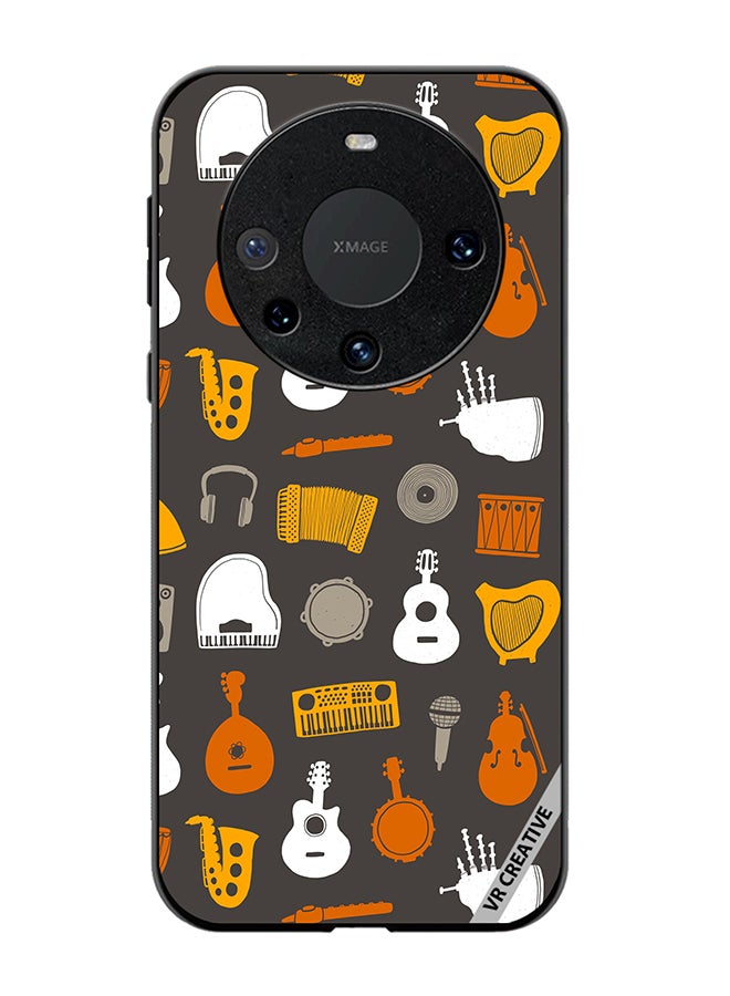 VR CREATIVE Protective Case Cover For Huawei Mate 60 Pro Plus Musical Instruments Flat Design Multicolour - Image 1