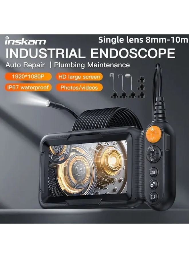5 Inch HD Industrial Endoscope 8mm Single Lens 393.7 Inch IP67 Waterproof Camera - Image 1